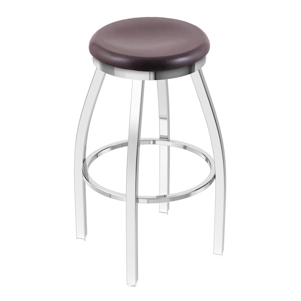 Holland Bar Stool Co 30" Swivel Bar Stool, Chrome Finish, Dark Cherry Oak Seat 80230CHDCOak - main